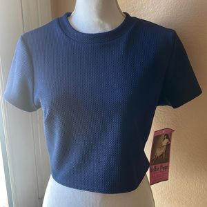 Bettie Page - Navy Crop Top - Size 12